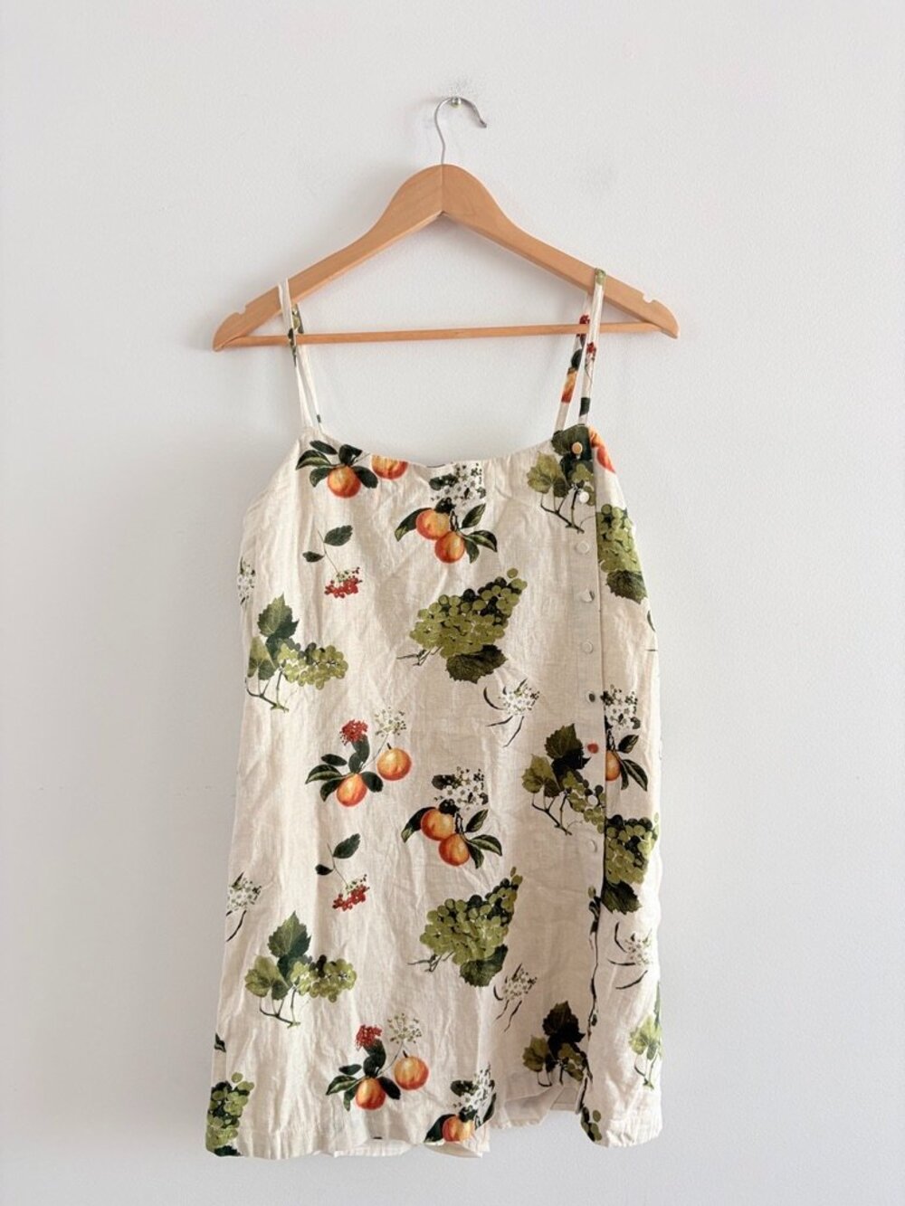 Abercrombie & Fitch Fruit Linen-Blend Button Skort Orange Grapes Fruit Sz Medium - Picture 7 of 10